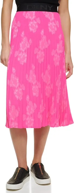 DKNY Women's Logo Waistband Easy Printed Sportswear Skirt
