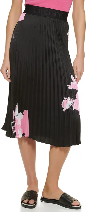 DKNY Women's Logo Waistband Easy Printed Sportswear Skirt