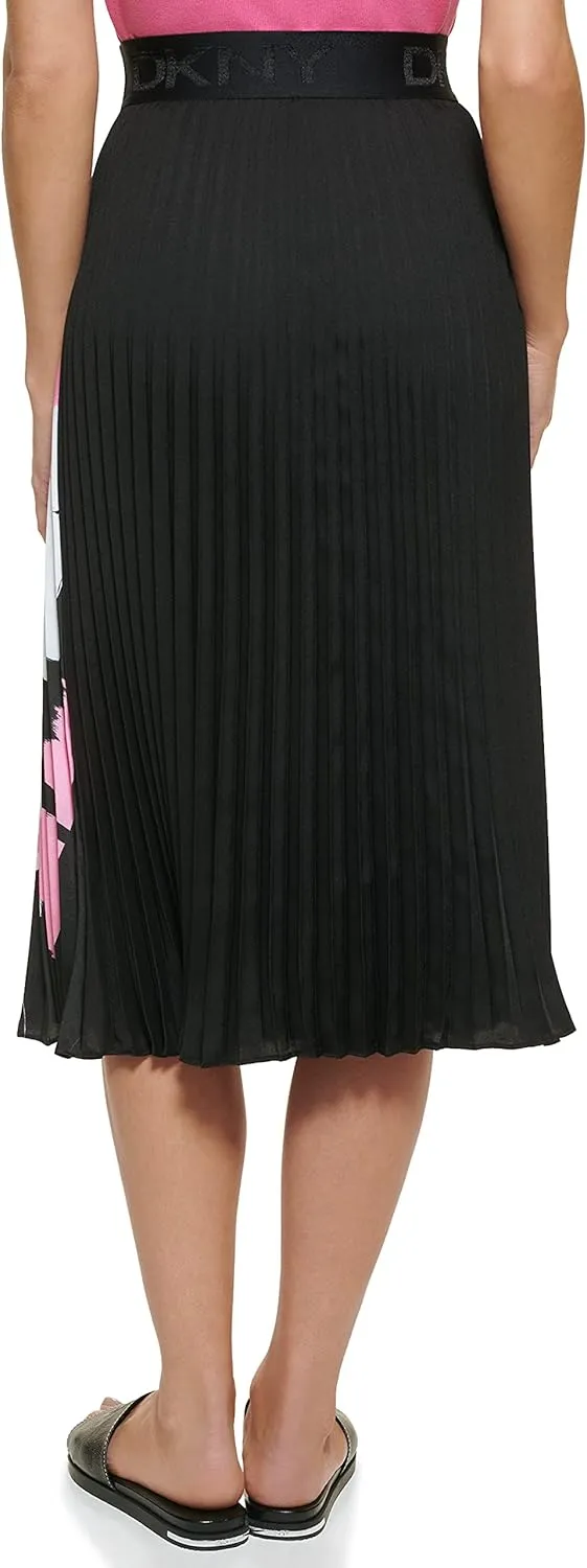 DKNY Women's Logo Waistband Easy Printed Sportswear Skirt