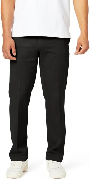Dockers Men's Straight Fit Easy Khaki Pants, Black, 38W x 29L