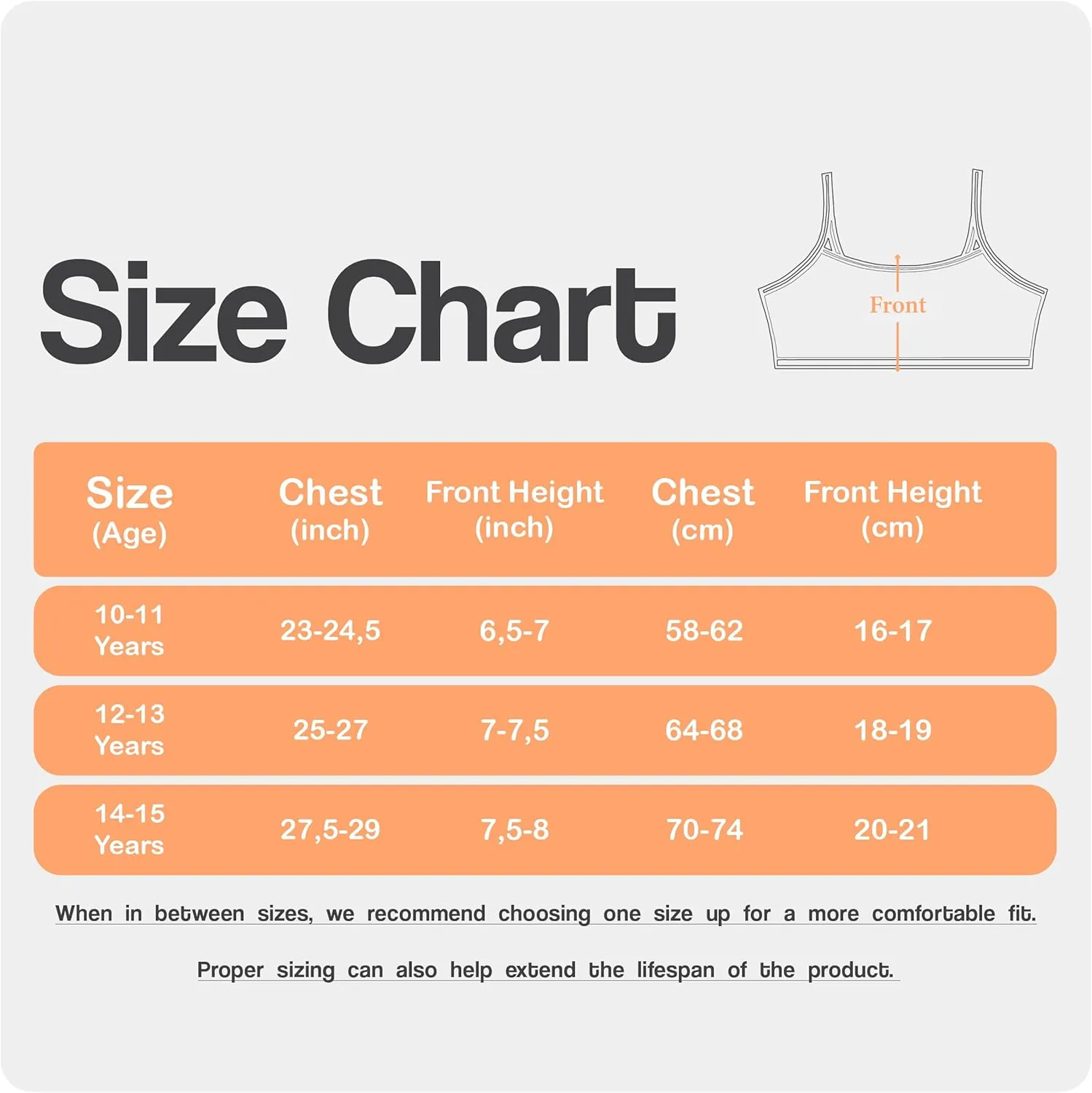 Donella Girls Cotton Training Bras - Lace Trim Cropped Camis for Teens 5-Pack, Age: 10-15