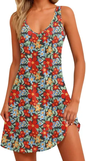 Dresses Women Casual Loose Fit Midi Dresses for Women Sleeveless Loose Flowy Dresses Women Elegant Summer Cute