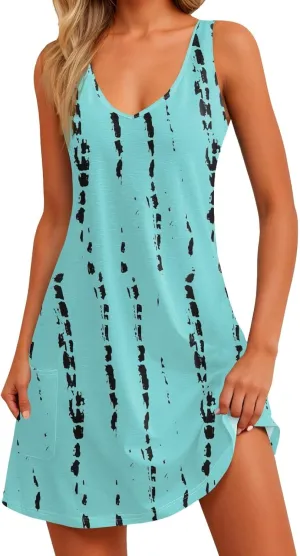 Dresses Women Casual Loose Fit Midi Dresses for Women Sleeveless Loose Flowy Dresses Women Elegant Summer Cute