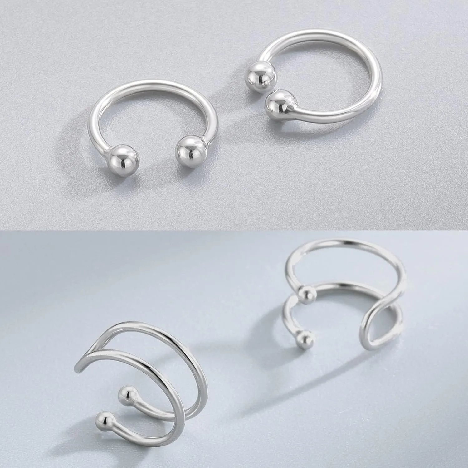 Ear Cuffs For Women Non Piercing, 925 Sterling Silver Ear Cuff Earrings For Womens, 14K Gold Plated Ear Cuffs Non Piercing Fake Helix Cartilage Clip On Earrings For Women Men Unisex