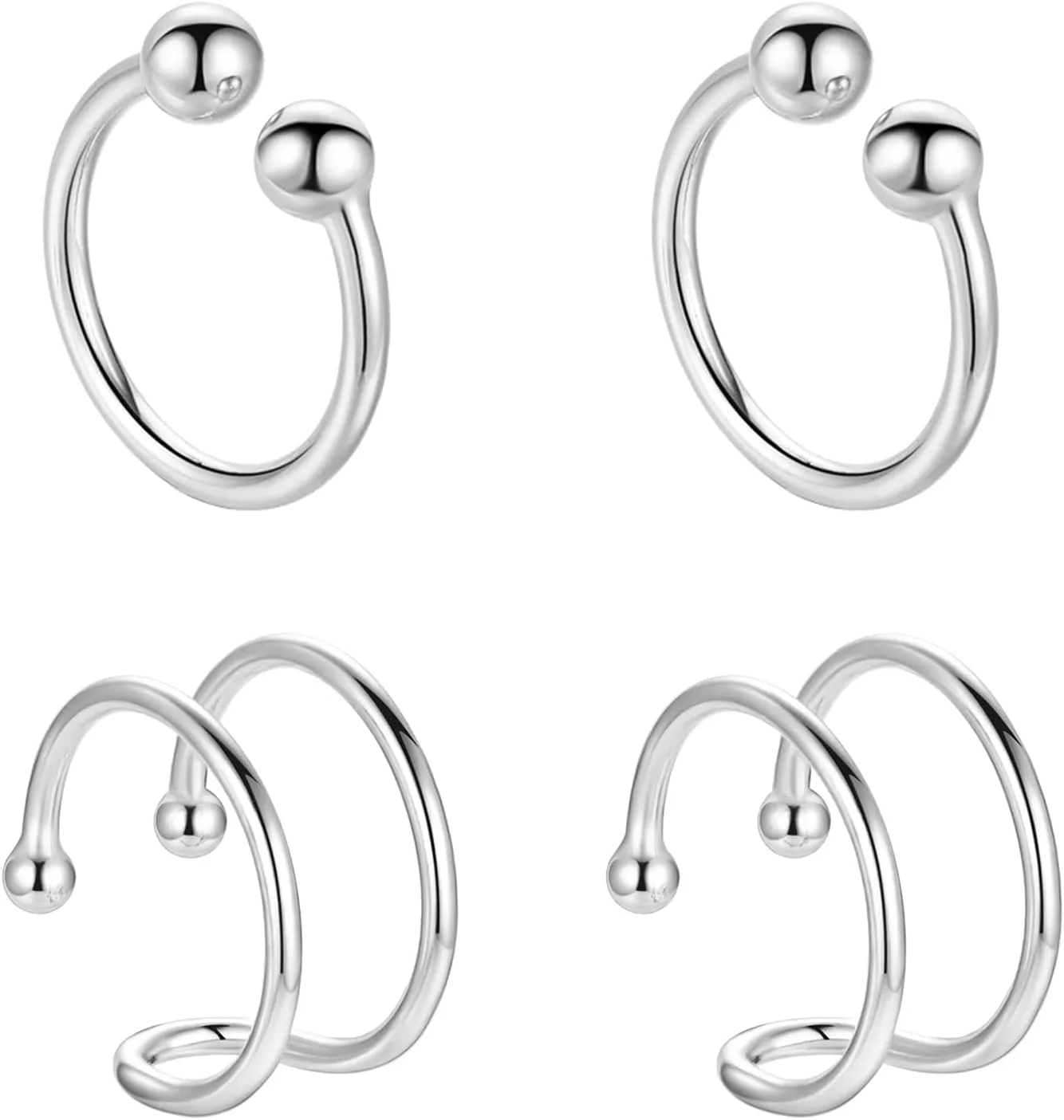 Ear Cuffs For Women Non Piercing, 925 Sterling Silver Ear Cuff Earrings For Womens, 14K Gold Plated Ear Cuffs Non Piercing Fake Helix Cartilage Clip On Earrings For Women Men Unisex