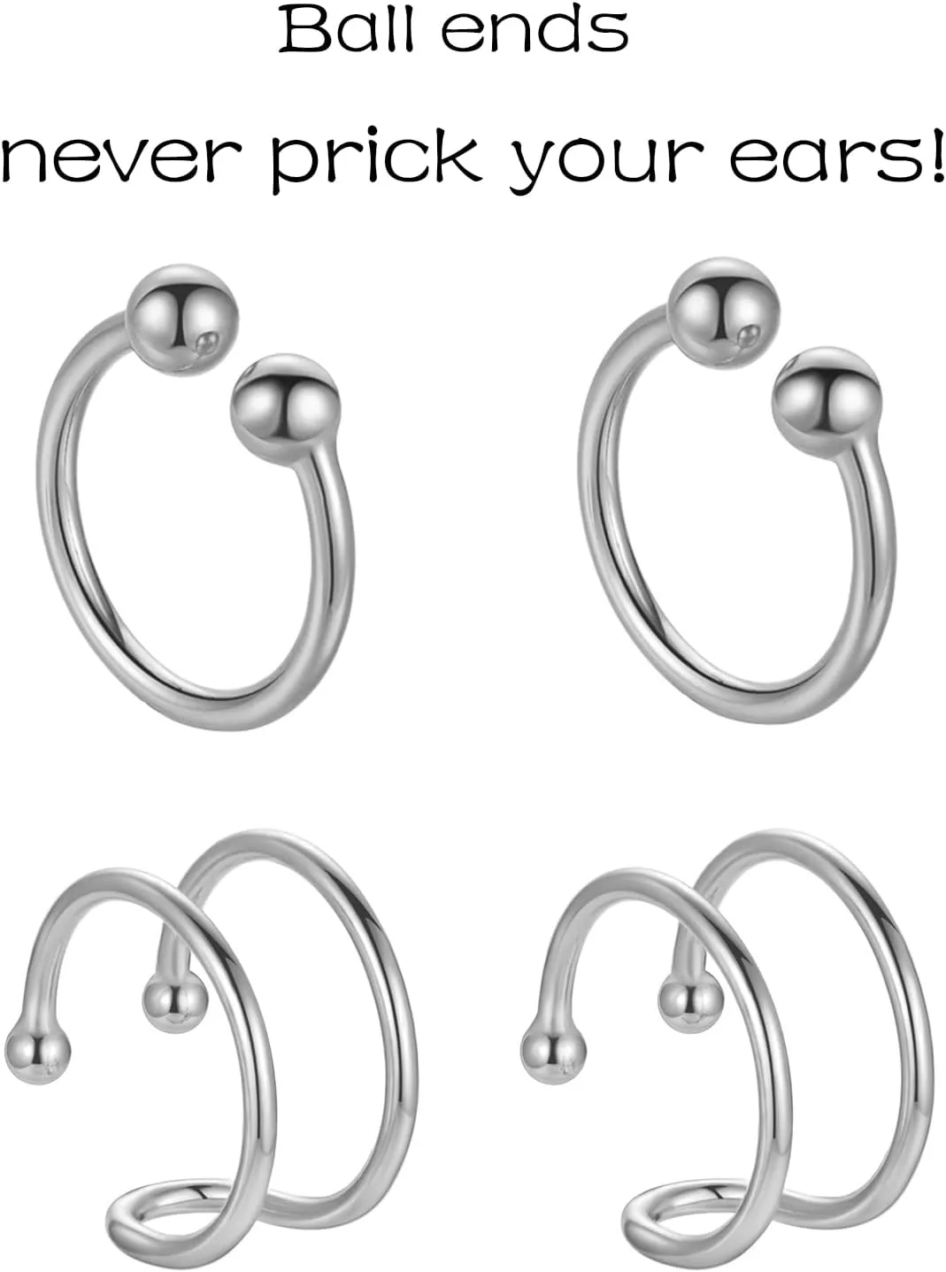 Ear Cuffs For Women Non Piercing, 925 Sterling Silver Ear Cuff Earrings For Womens, 14K Gold Plated Ear Cuffs Non Piercing Fake Helix Cartilage Clip On Earrings For Women Men Unisex