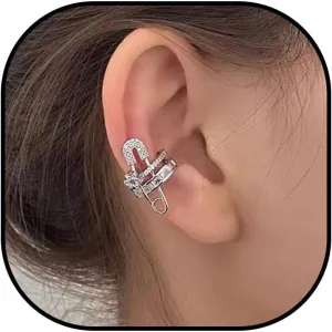 Ear Cuffs for Women Safety Pin Earrings Cubic Zirconia Clip On Earrings No Piercing Ear Wrap Earrings Non Tarnish Cartilage Earrings Gold Fake Earrings Trendy Jewelry Gift for Women