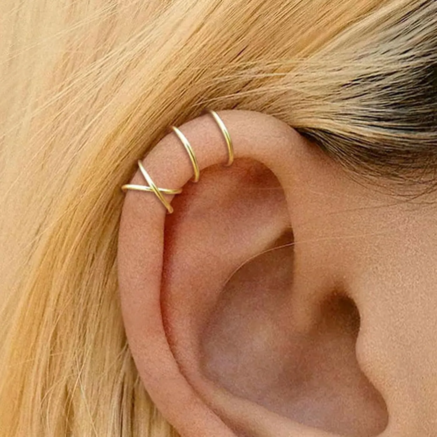 Ear Cuffs Non Piercing Ear Cuff Earrings for Women Trendy Gold Clip on Cartilage Earring Hypoallergenic Non Pierced Earrings Christmas Stocking Stuffers Gifts