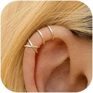 Ear Cuffs Non Piercing Ear Cuff Earrings for Women Trendy Gold Clip on Cartilage Earring Hypoallergenic Non Pierced Earrings Christmas Stocking Stuffers Gifts