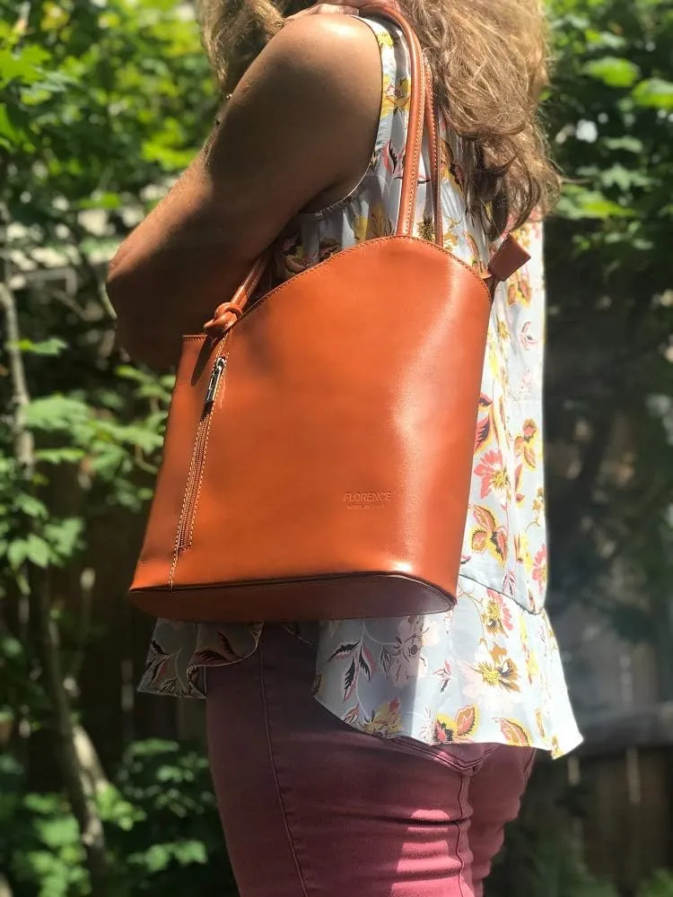Easy Carry Leather Backpack Convertible Purse