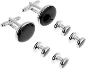 Elegant Black Shirt Cufflinks and Set for Men