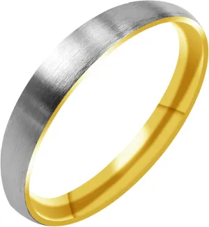 Everstone Matte & Brushed Dome Ring Male Female Men Women His Her Groom Bride Promise Ring Wedding Bands Titanium Ring Two Tone Color Yellow Gold & Platinum 7MM 5MM & 3MM