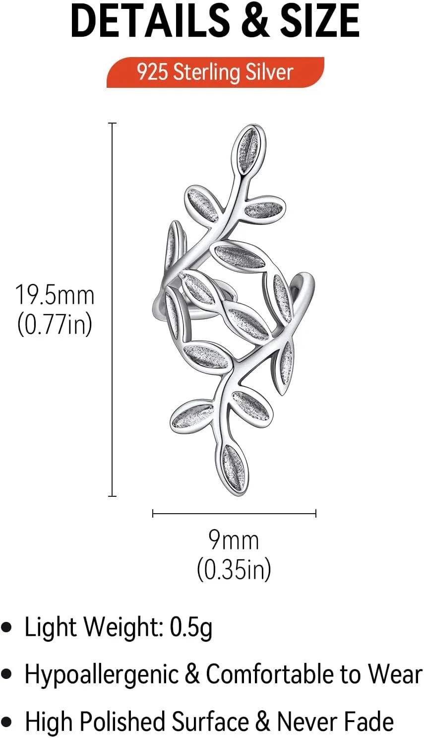 FaithHeart Ear Cuff Earrings for Women Non Piercing Lightweight Sterling Silver Ear Cuff for Non Pierced Ears Hypoallergenic Fake Earrings with Gift Box