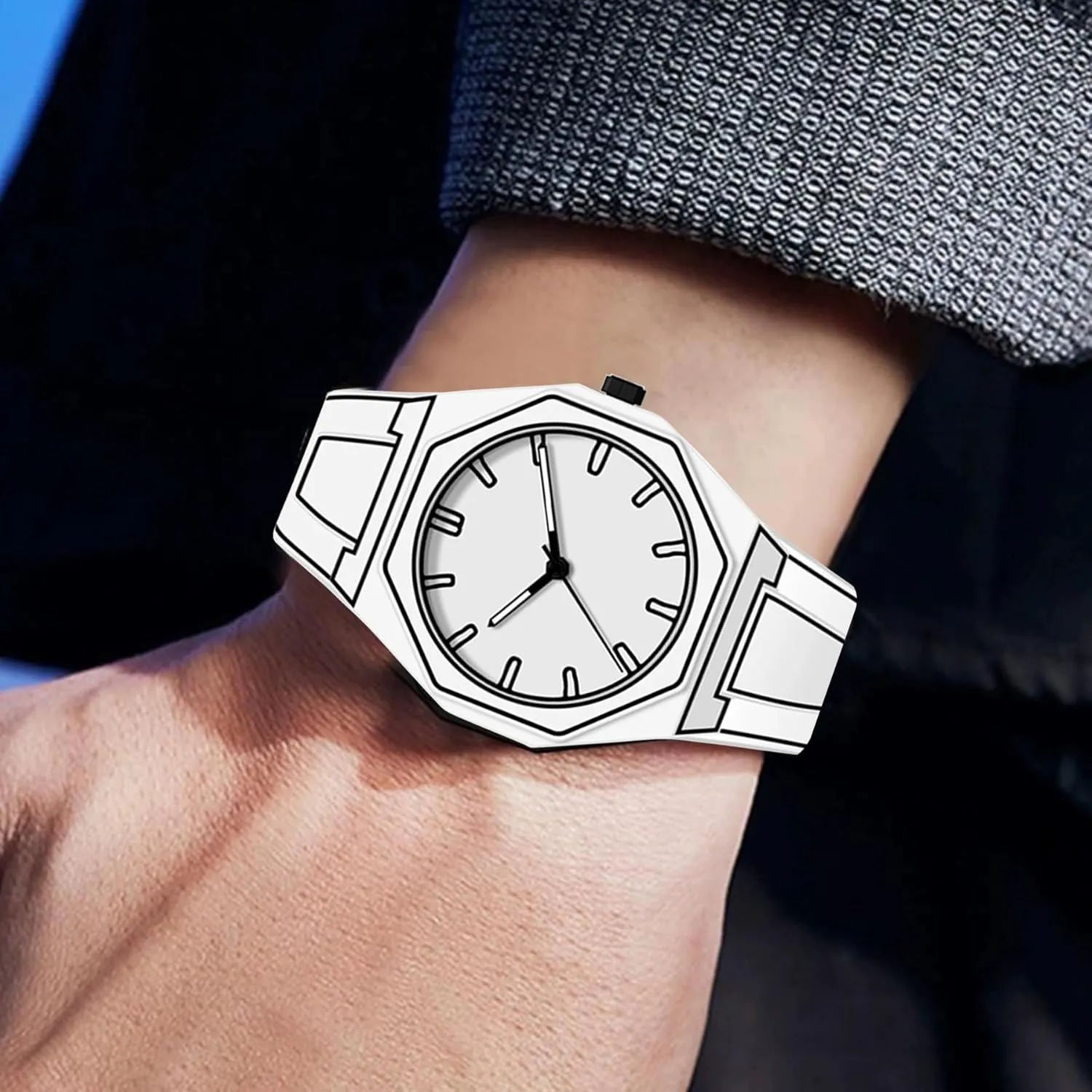 FANMIS Men's Anime-Inspired Fashion Sketch Wristwatch Minimalist Creative Wormhole Design Stylish and Durable Timepiece for Men's Sports Watch