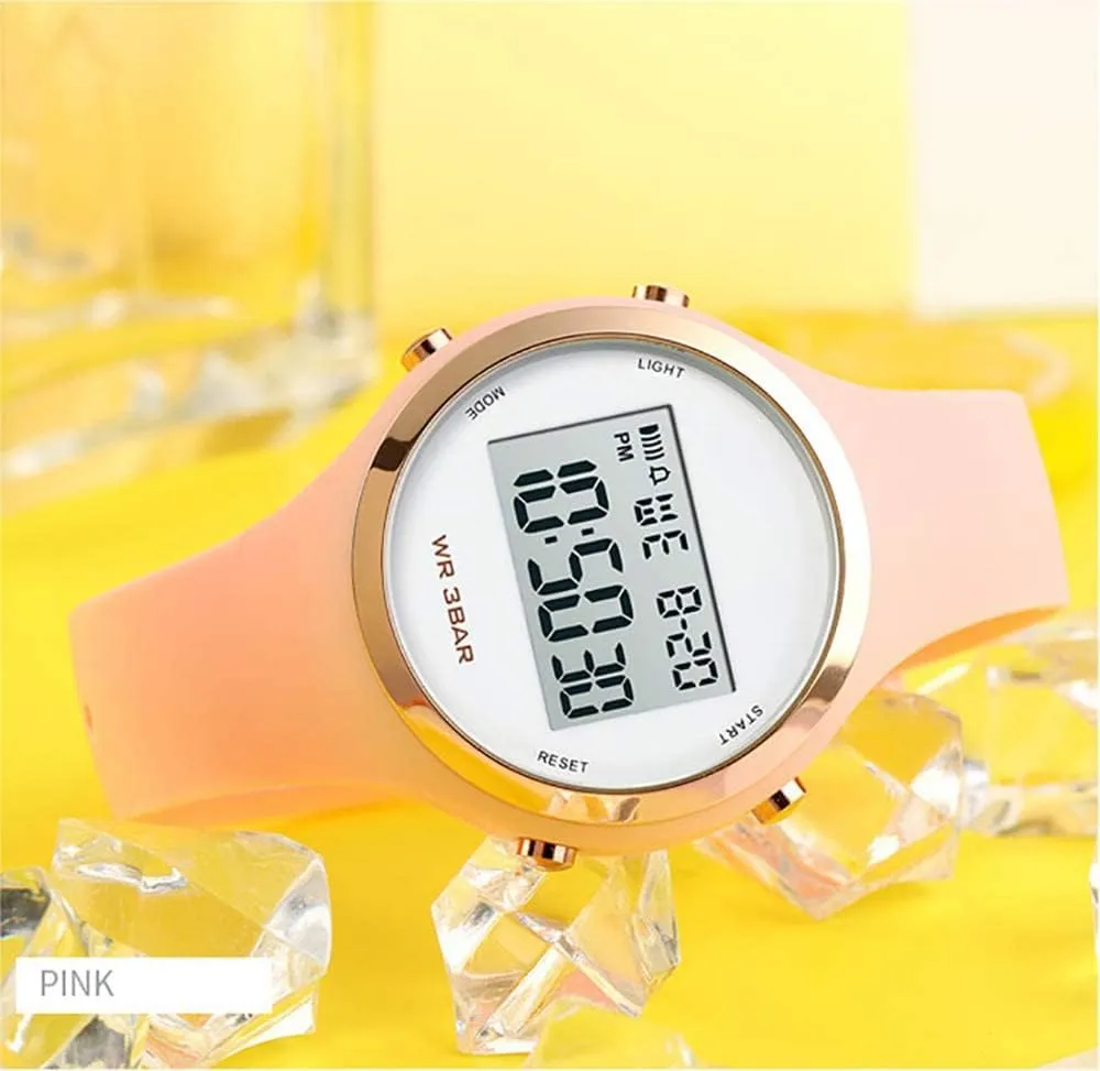 FANMIS Unisex Outdoor Sport Jelly Watch Simple Casual Analog Watches 3ATM Waterproof Minimalism Watches for Young Women Silicone Strap
