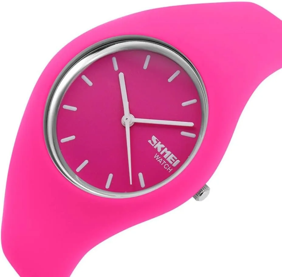 FANMIS Women Men Fashion Minimalist Analog Quartz Watch Unisex Casual Simple Style Ultra-Thin Sports Military Watch Waterproof Outdoor Watch with Silicone Strap