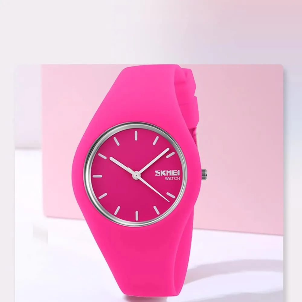 FANMIS Women Men Fashion Minimalist Analog Quartz Watch Unisex Casual Simple Style Ultra-Thin Sports Military Watch Waterproof Outdoor Watch with Silicone Strap