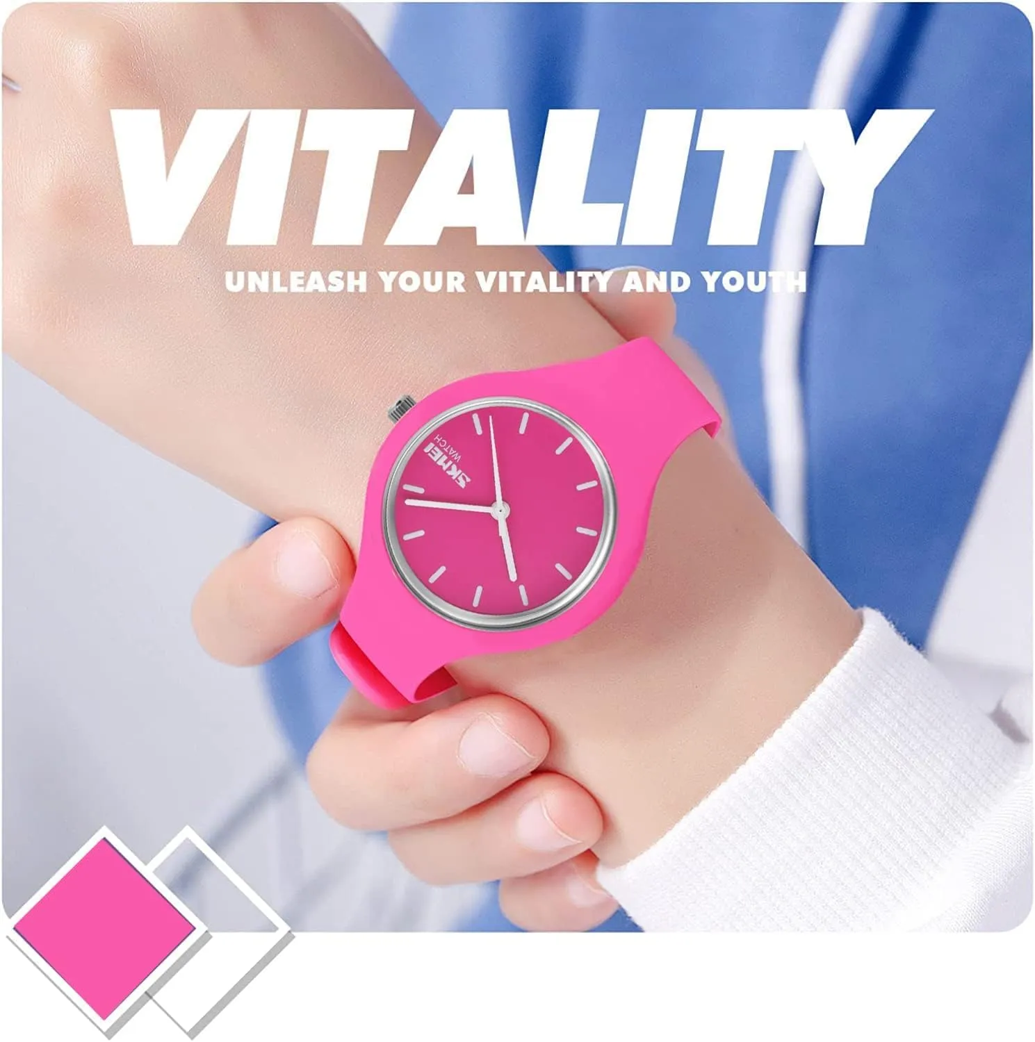 FANMIS Women Men Fashion Minimalist Analog Quartz Watch Unisex Casual Simple Style Ultra-Thin Sports Military Watch Waterproof Outdoor Watch with Silicone Strap