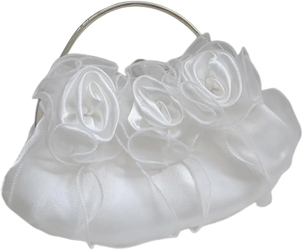 Fashion Glossy Metal Chain Kiss Lock Clutch with Bows Decors Evening Purse Shoulder Bag for Dinner Parties and Weddings