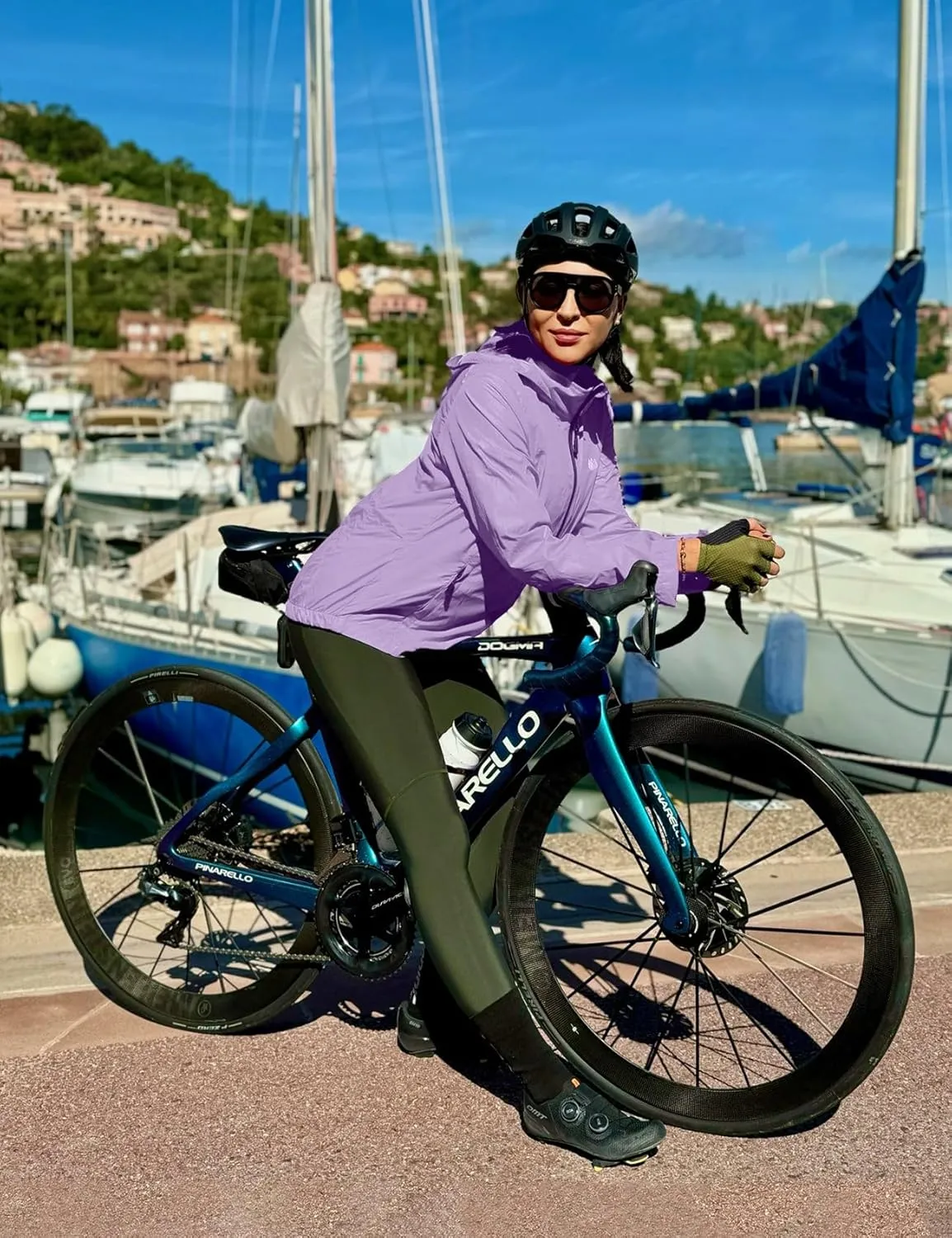 FitsT4 Sports Women's Cycling Running Jackets Lightweight Windproof Bike Windbreaker Reflective with Hooded