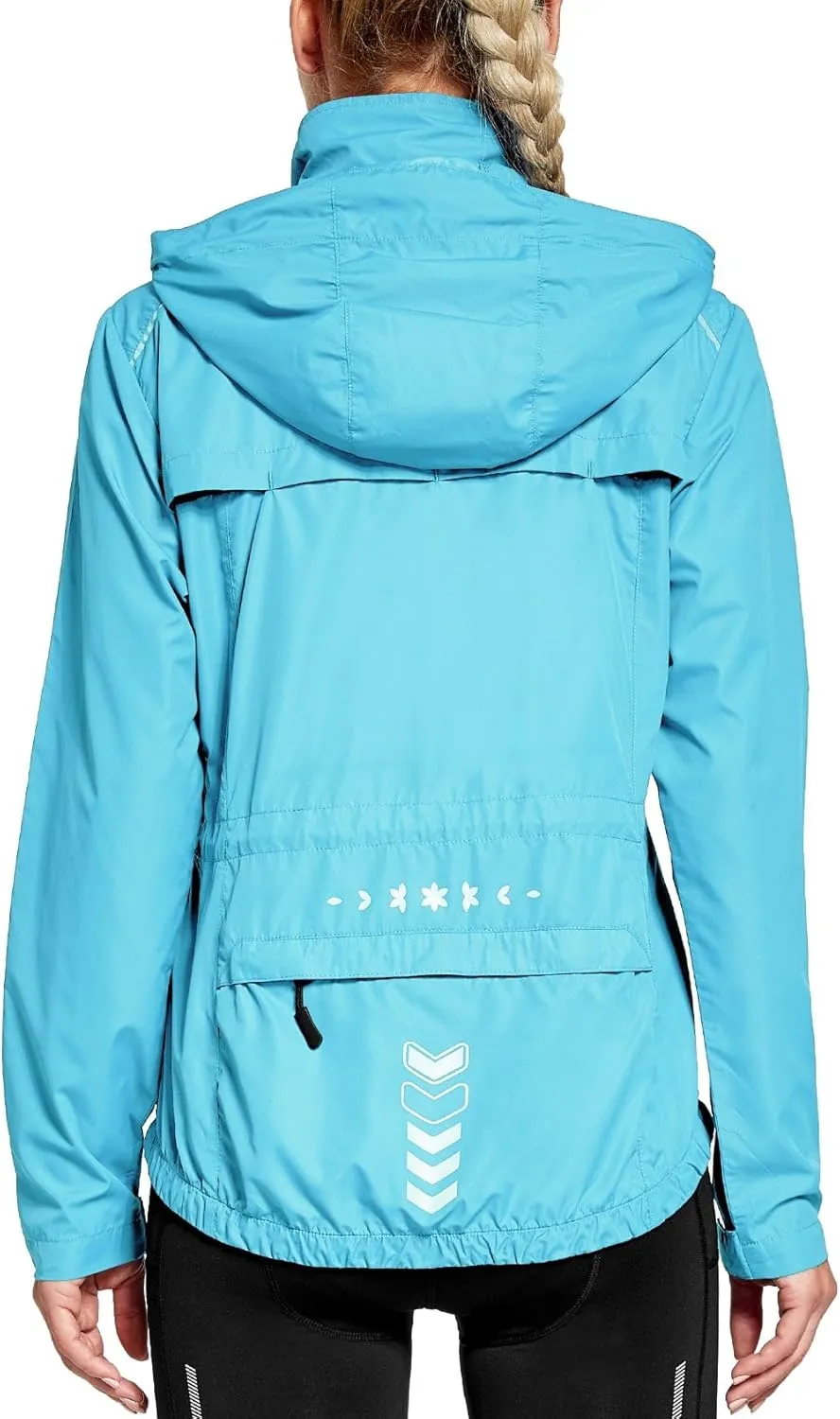 FitsT4 Sports Women's Cycling Running Jackets Lightweight Windproof Bike Windbreaker Reflective with Hooded