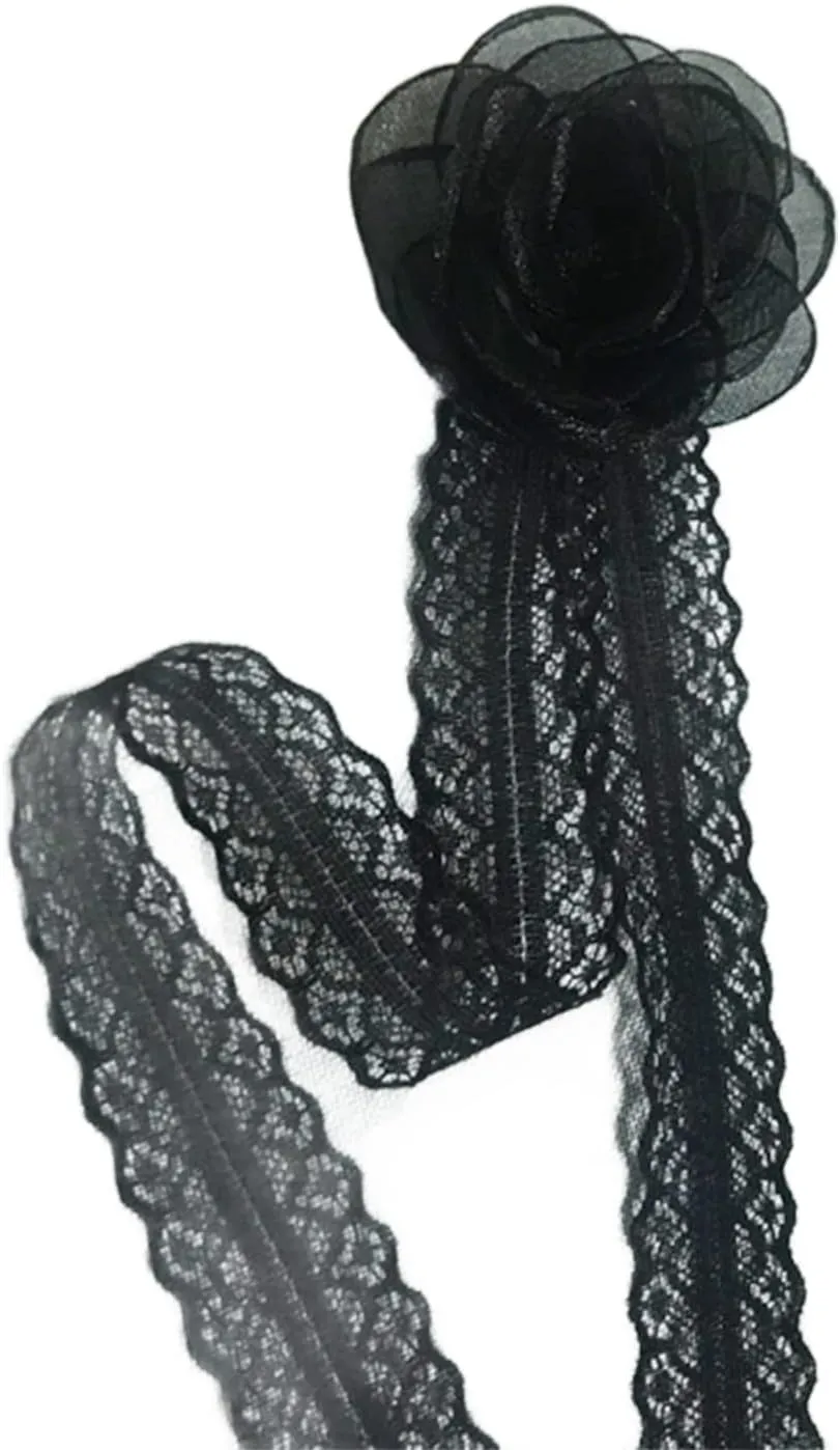 Flower Choker Necklace Camellia Choker Rose Choker Lace Flower Collar Flower Hairband Belt Hat Band Flower Sash Belt