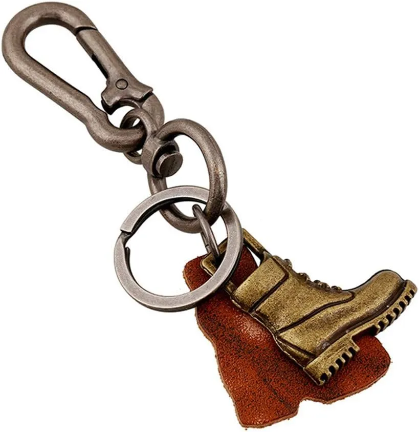Funny live Alloy Boots Keychain Keys Decorative Pendant for Men Retro Style Simple Strong Carabiner Shape Keychain Key Chain Ring Keyring Keyfob Key Holder