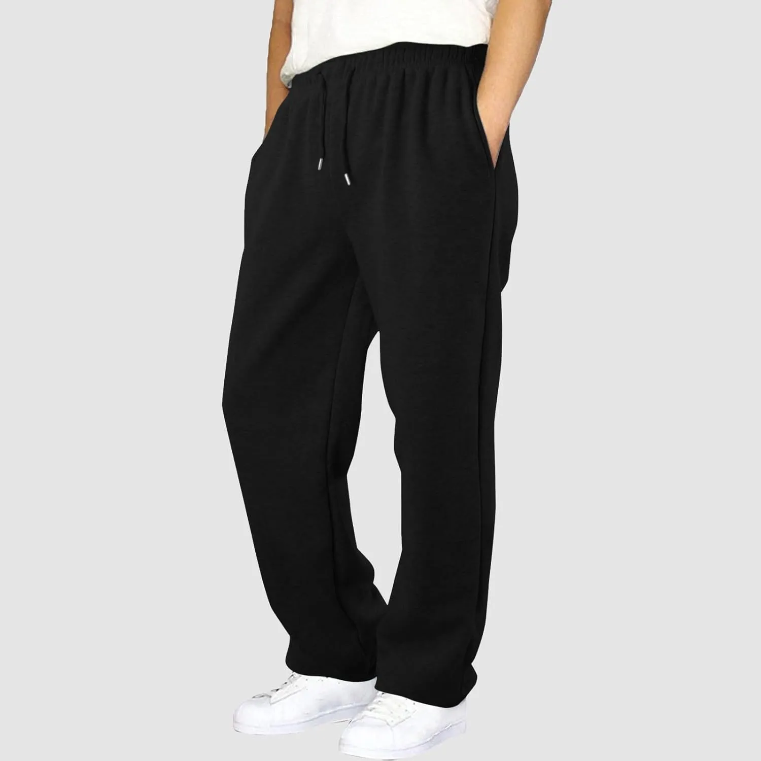 FZVYD Men's Sweatpants Athletic Lounge Pants Elastic Waist Drawstring Casual Joggers Relaxed Tapered Trousers with Pockets