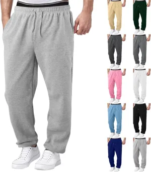 FZVYD Men's Sweatpants Athletic Lounge Pants Elastic Waist Drawstring Casual Joggers Relaxed Tapered Trousers with Pockets