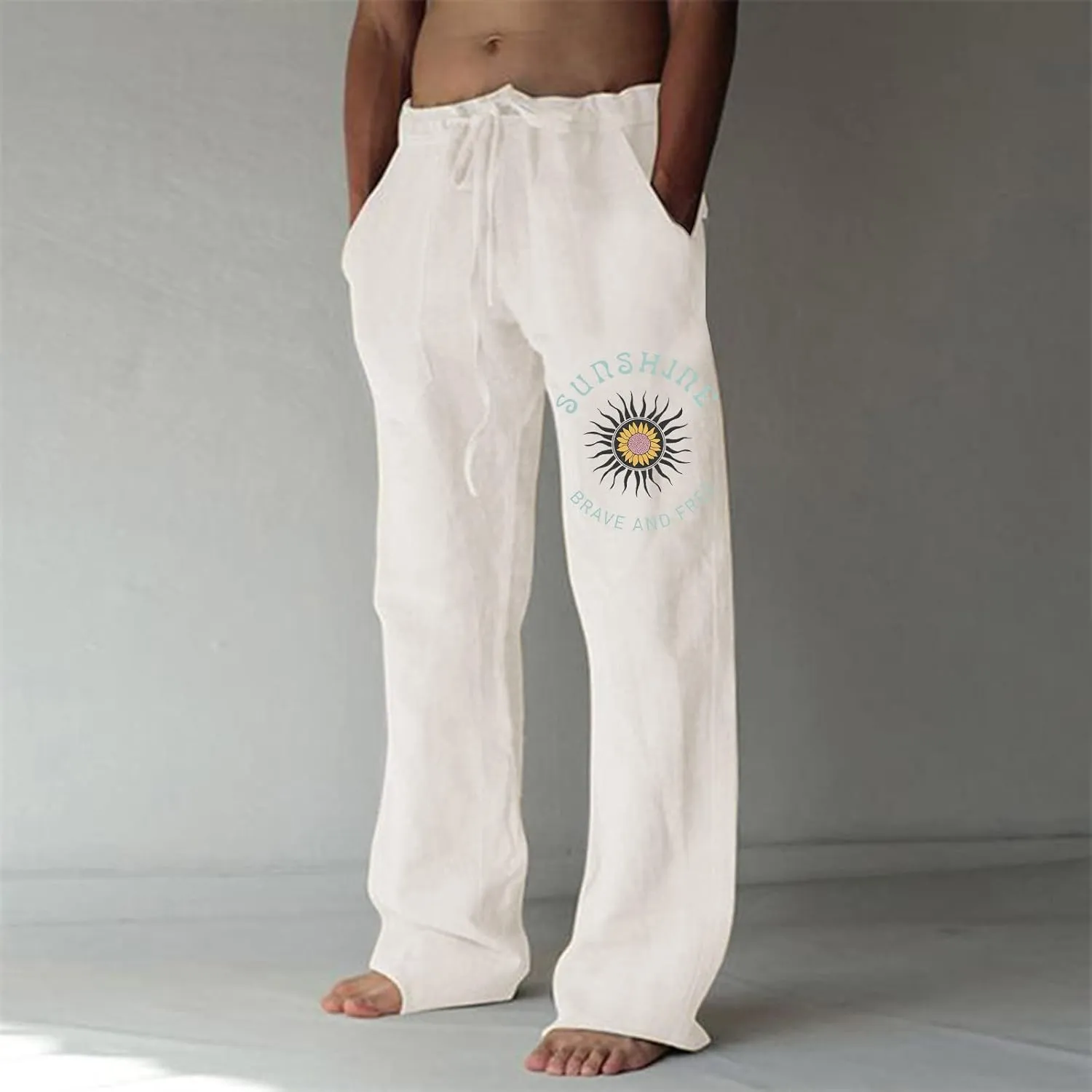 GIERIDUC Men's Jogger Sweatpants Lightweight Mens Long Pants for Swimming Relaxed Sweatpants for Men Slim Tapered Khaki Pants