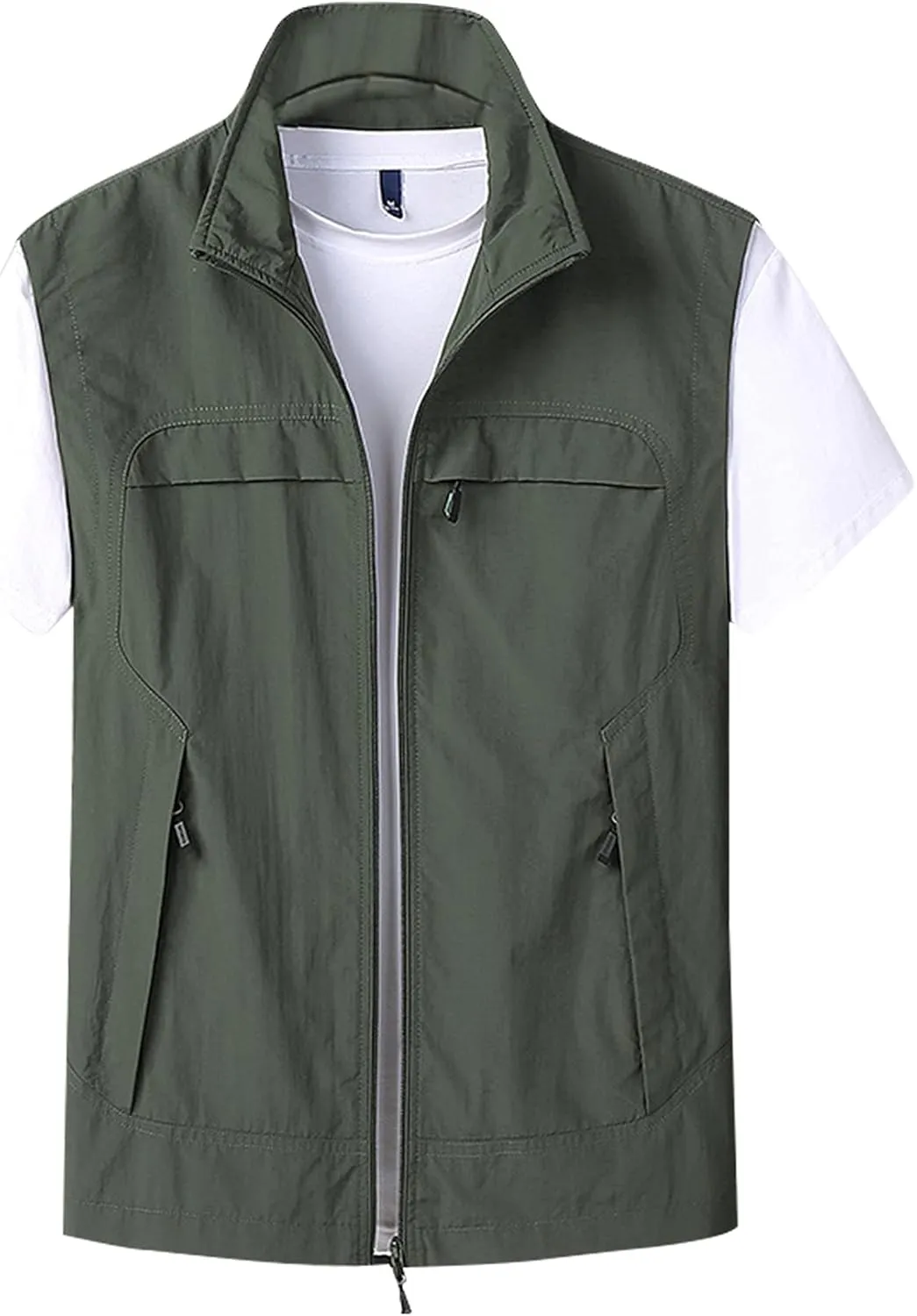 Gihuo Mens Casual Lightweight Travel Vest Summer Utility Safari Vest Sleeveless Jackets for Travel Hiking Fishing