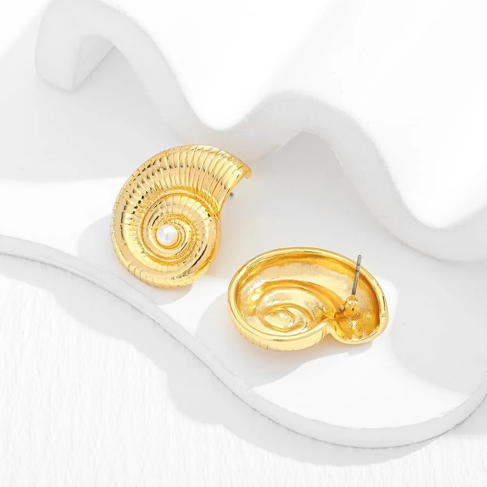 Gold Boho Ocean Earrings, Shell Earrings Seashell Stud Earrings Beach Jewelry Gifts for Women