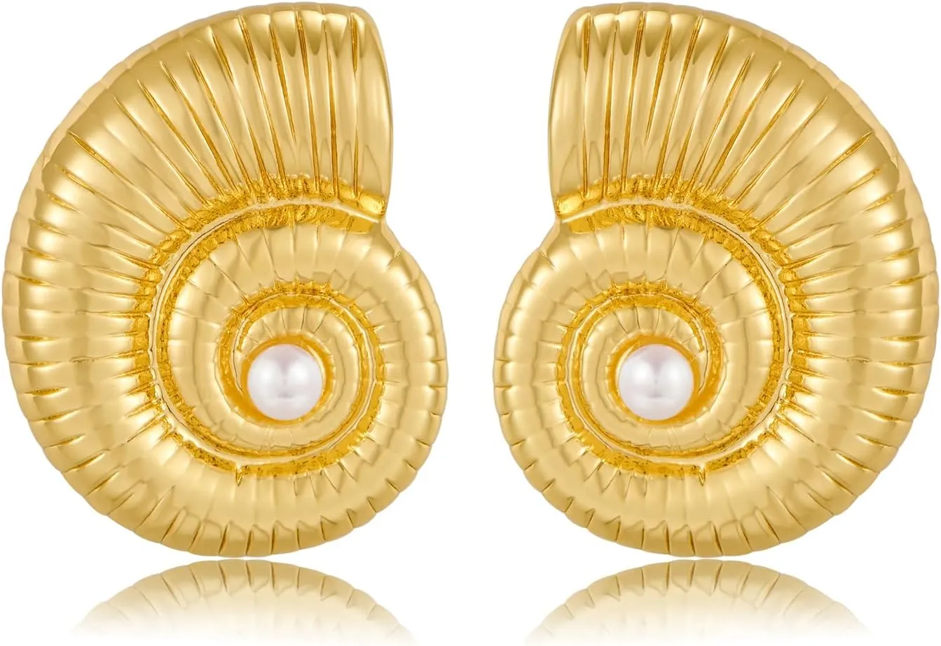 Gold Boho Ocean Earrings, Shell Earrings Seashell Stud Earrings Beach Jewelry Gifts for Women
