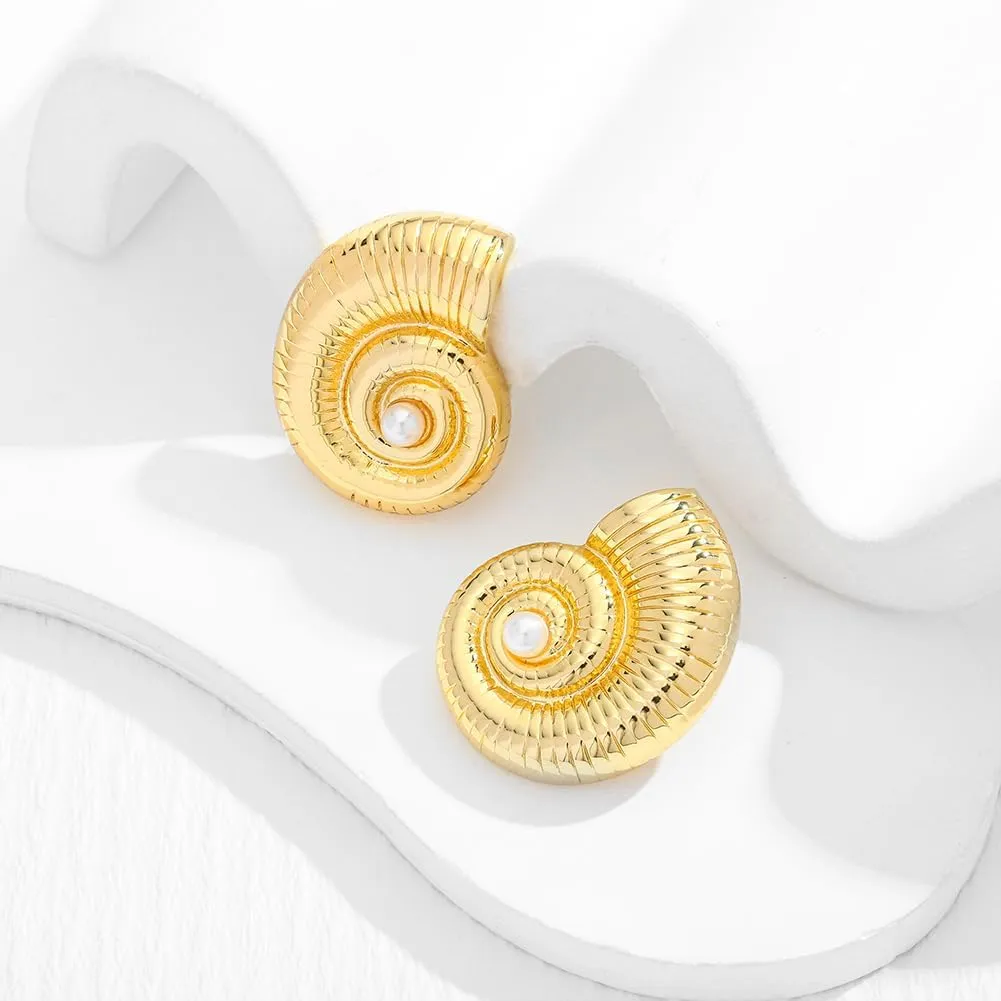 Gold Boho Ocean Earrings, Shell Earrings Seashell Stud Earrings Beach Jewelry Gifts for Women