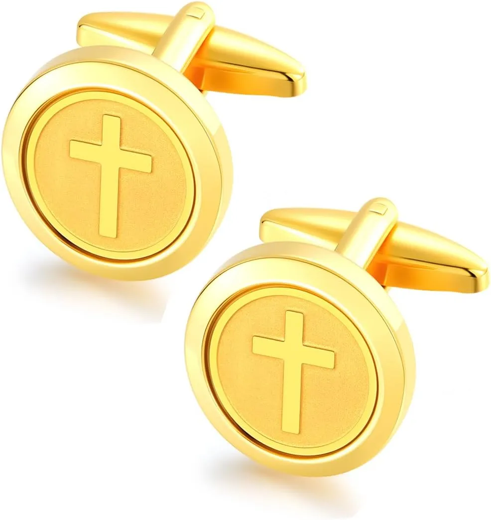 Gold Cuff Links Mens Personalized Classic Round Cufflink Wedding Shirts Cufflinks for Men Jewelry Gifts