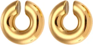 Gold Ear Cuff Earrings for Women Chunky Round Huggie Hoop Earrings Non-Piercing Cuff Earrings Minimalism Ear Clip Earrings for Women