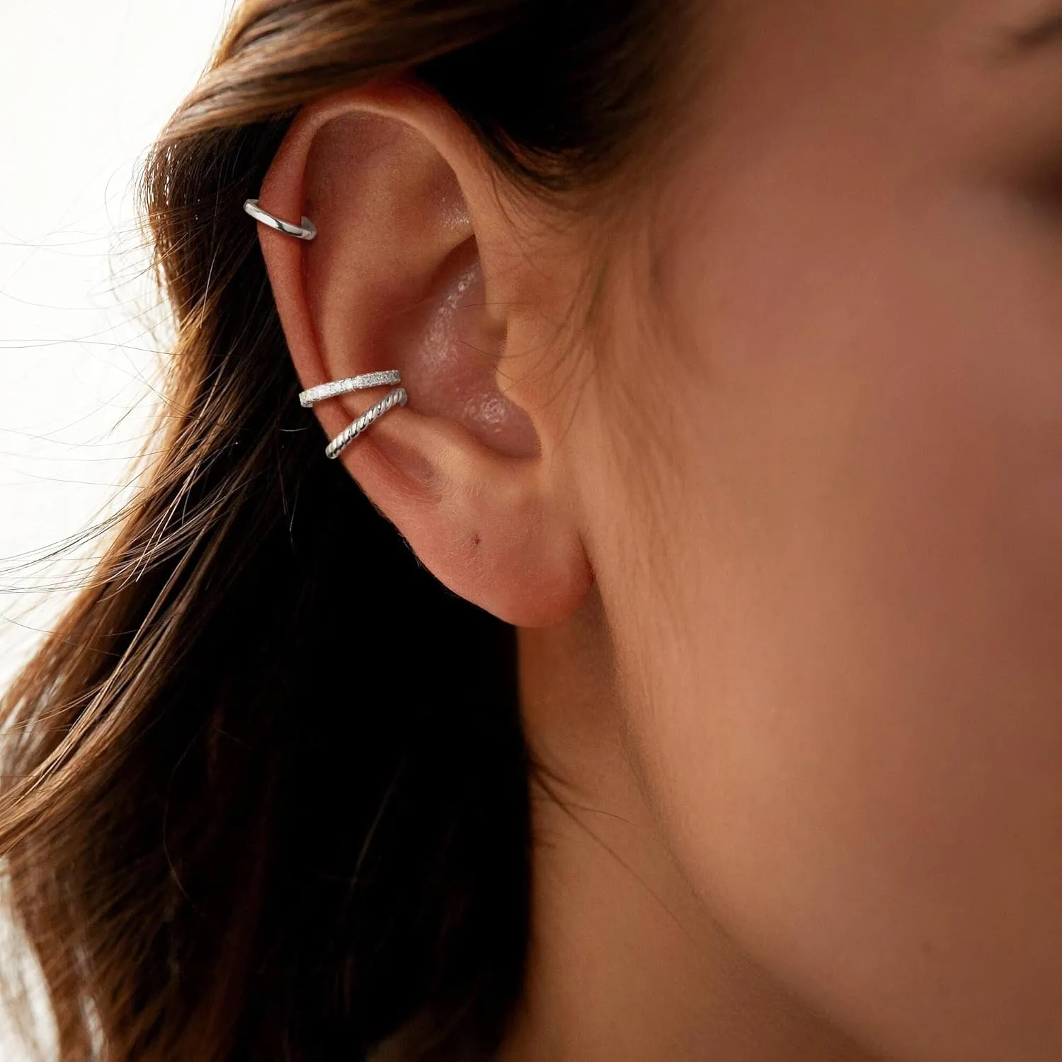 Gold Ear Cuffs for Women Non Piercing, 14K Gold Plated/925 Sterling Silver Ear Cuff Earrings for Women Cartilage Clip On Earrings Trendy Thin Cubic Zirconia Huggie Ear Cuffs for Women Jewelry Gift