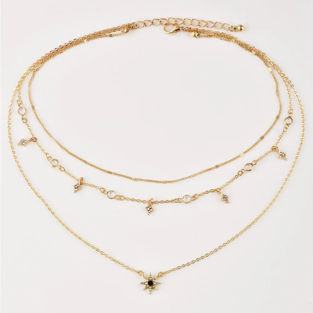 Gold Pearl Necklace,Dainty Layered Gold Necklaces Prom Pearl Choker Necklace Handmade Tiny Pearl Y-Necklace Necklaces for Women Pearl Jewelry for Wedding Bridal Birthday (H)