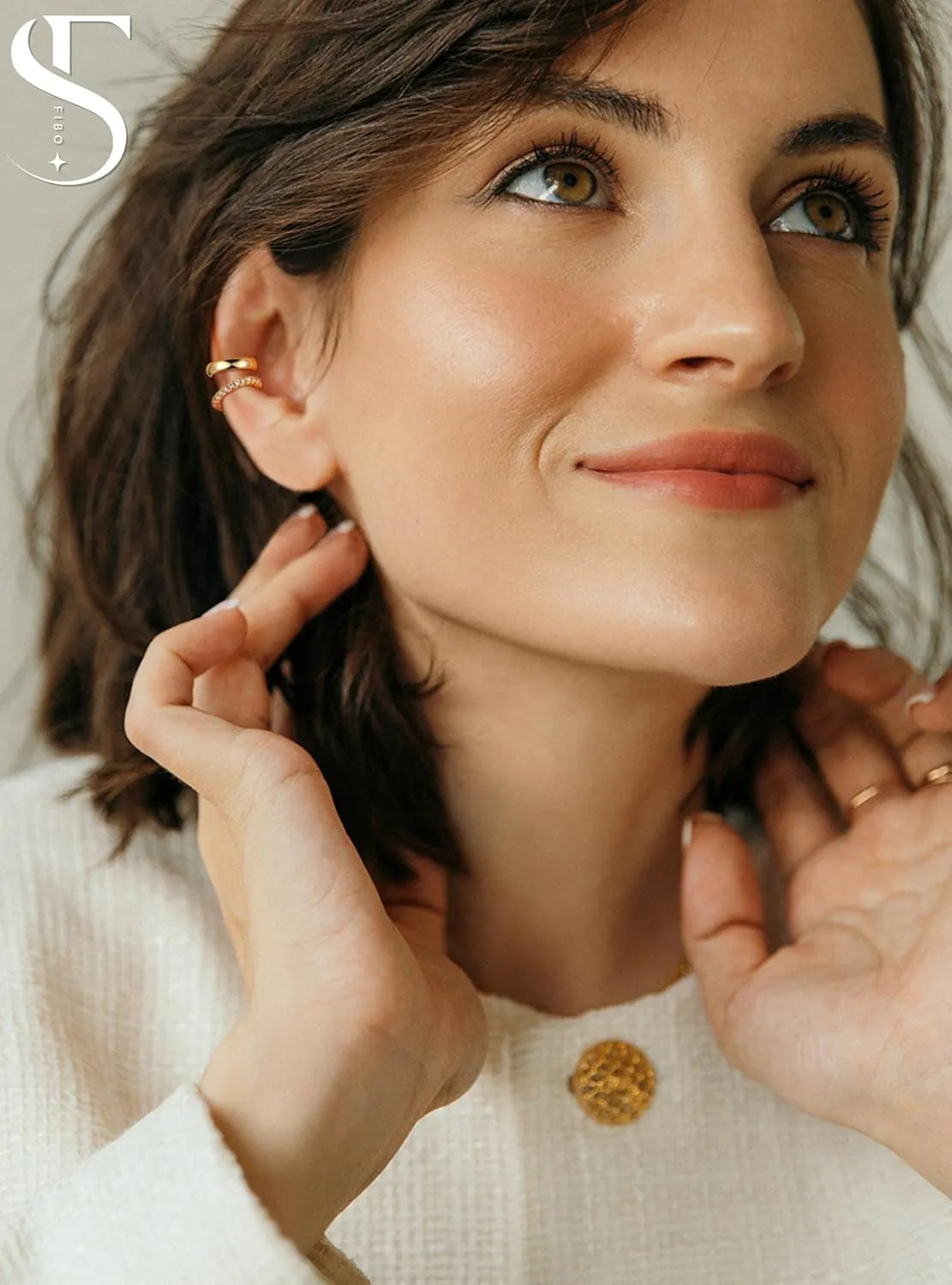 Gold Plated Ear Cuff Earrings for Women Non Piercing - Hypoallergenic Ear Cuffs Silver/Gold Non Tarnish Clip on Cartilage Earrings Fake Earring Set Trendy Jewelry 4Pairs