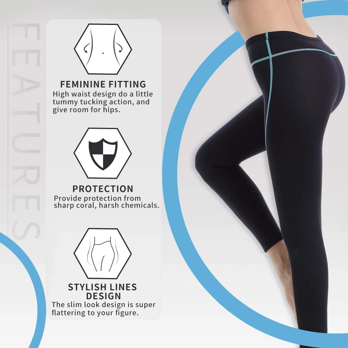 GoldFin Wetsuit Pants Women, 2mm Neoprene Pants Keep Warm for Water Aerobics Diving Surfing Swimming Snorkeling Scuba Kayaking Pants