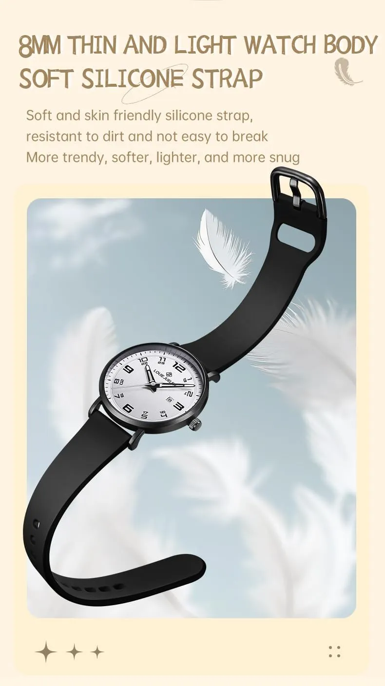 Gosasa Unisex Analog Quartz Watches 30M Waterproof Wrist Watches for Men Women Fashion Business Casual Watch for Man Silicone Band
