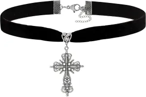 Gothic Black Velvet Choker Necklace for Women,Cameo Choker Collar Necklace Vintage Goth Jewelry