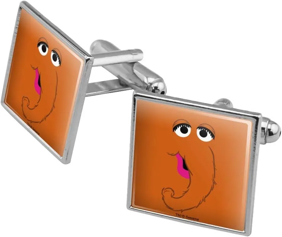GRAPHICS & MORE Sesame Street Snuffleupagus Face Square Cufflink Set - Silver or Gold