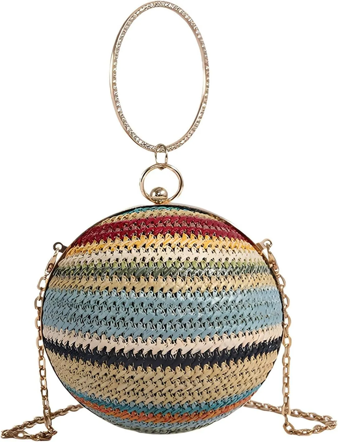 HJMND Summer Clutch Purses For Women Evening Bag Vacation Handbags Beach Bags Straw Bag Wristlet Straw Beach Bag Handbags