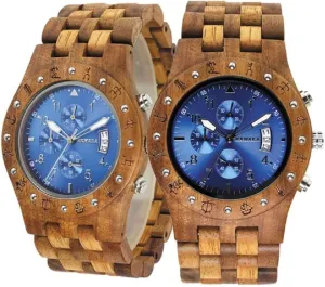 Hula Girl Handmade Hawaiian Wooden Watch (Kahala 11A-BLF)