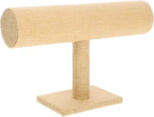 Imitation Linen Bracelet Stand Bracelet Holder Stand Wooden Bracelet Holder Bracelets Holder Watch Display Stand Bangle Rack Watches Jewelry Velvet Bar Holder Shelf Organizer Pp/300/91 (As Shown)