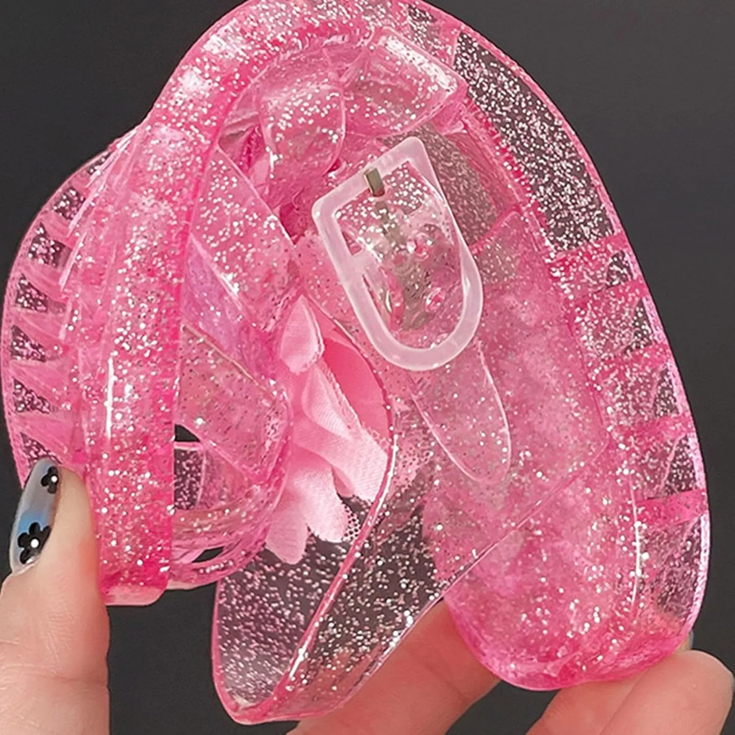 Jelly Sandals for Toddler Girls Sequin Flower Princess Shoes Closed Toe Mary Jane Shoes Casual Kids Summer Beach Flat Sandals