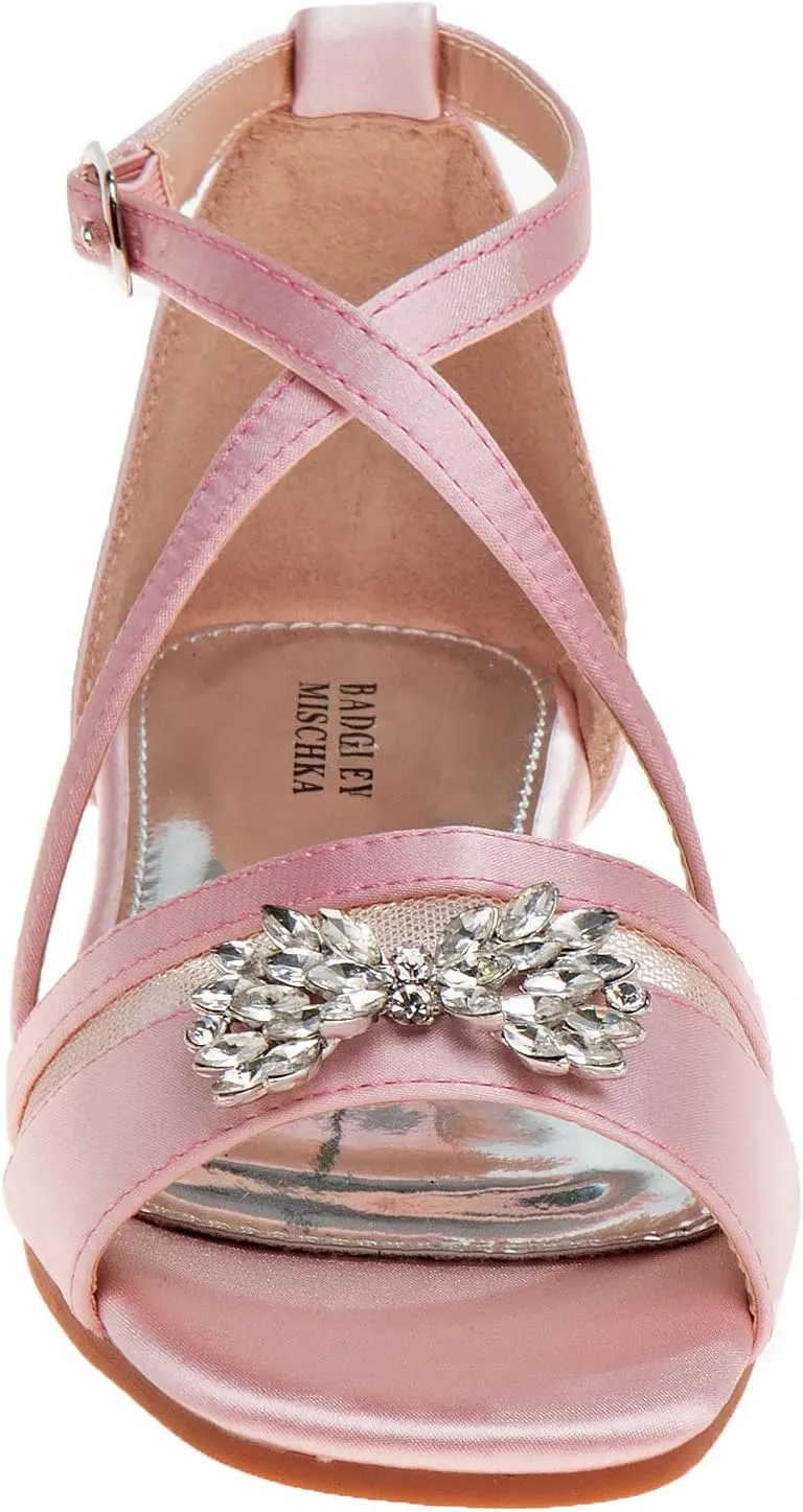 Josmo Girls Sandal Flats Dress Pumps - Kids Slip On Open Toe Strappy Sandal (Little Kid - Big Kid)
