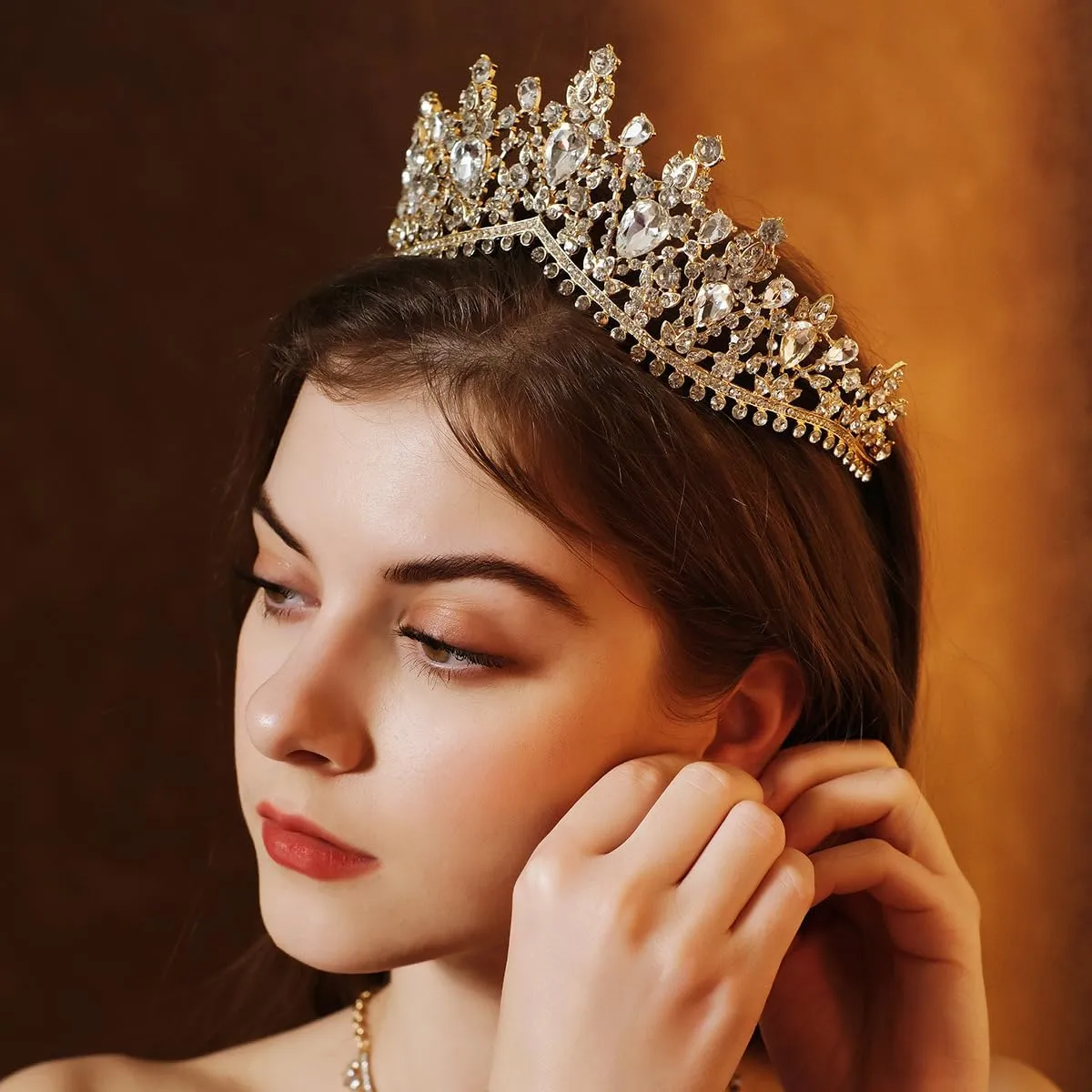 Kamirola Tiaras and Crowns for Women,Tiaras Earrings Necklace, Crystal Bridal Jewelry Set, Costume Party Halloween Prom Pageant Jewelry for Women (TR22)