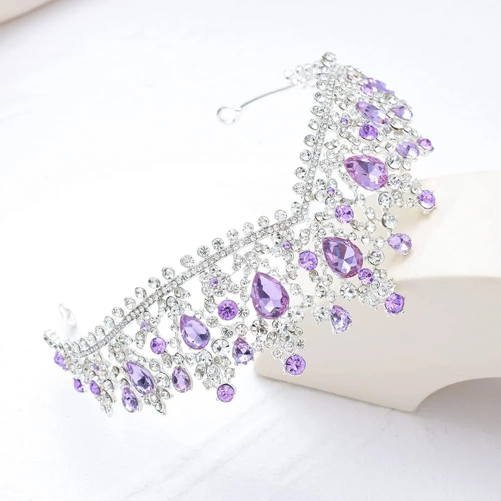 Kamirola Tiaras and Crowns for Women,Tiaras Earrings Necklace, Crystal Bridal Jewelry Set, Costume Party Halloween Prom Pageant Jewelry for Women (TR22)